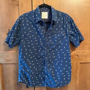 Alexander Julian "Anchor" Button-Down Shortsleeve Casual Shirt Mens L